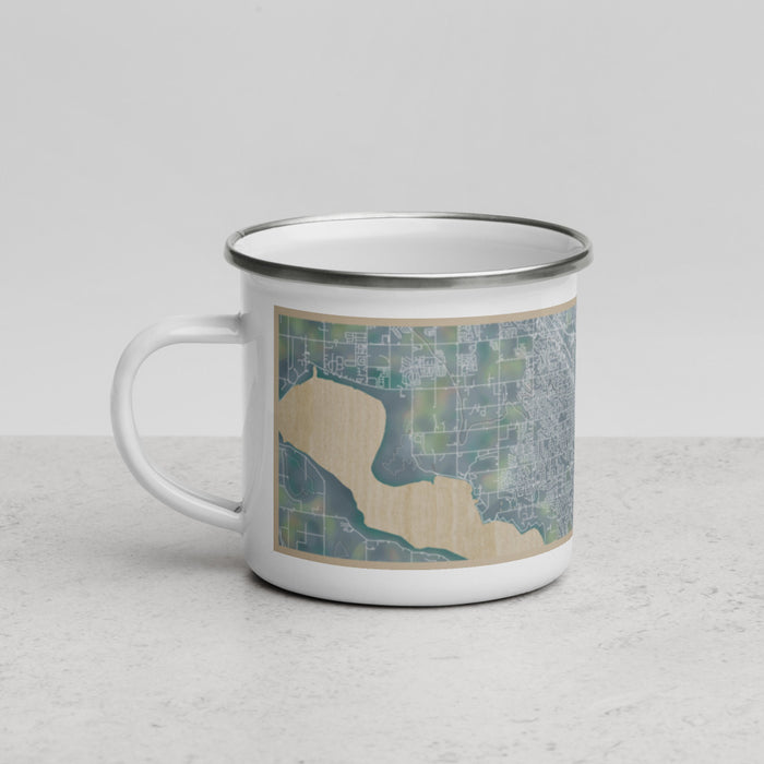 Left View Custom Nampa Idaho Map Enamel Mug in Afternoon