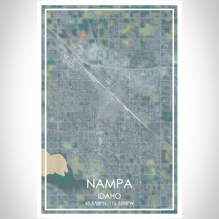 Nampa Idaho Map Print Portrait Orientation in Afternoon Style With Shaded Background