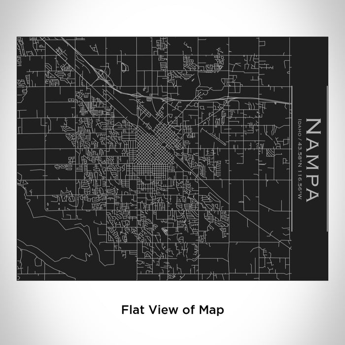 Rendered View of Nampa Idaho Map Engraving on 20oz Stainless Steel Insulated Bottle with Bamboo Top in Black