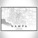 Nampa Idaho Map Print Landscape Orientation in Classic Style With Shaded Background