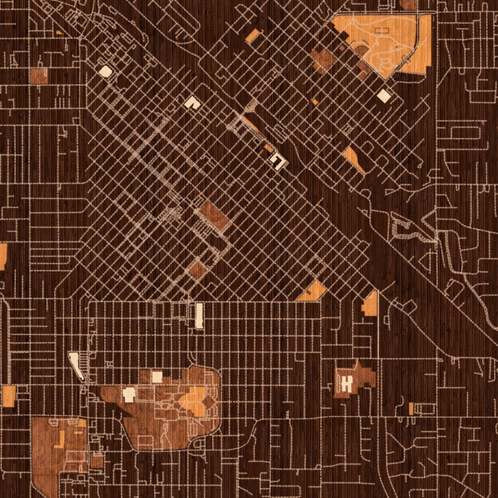 Nampa Idaho Map Print in Ember Style Zoomed In Close Up Showing Details