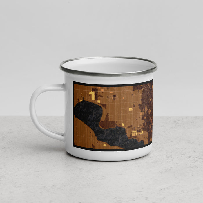 Left View Custom Nampa Idaho Map Enamel Mug in Ember