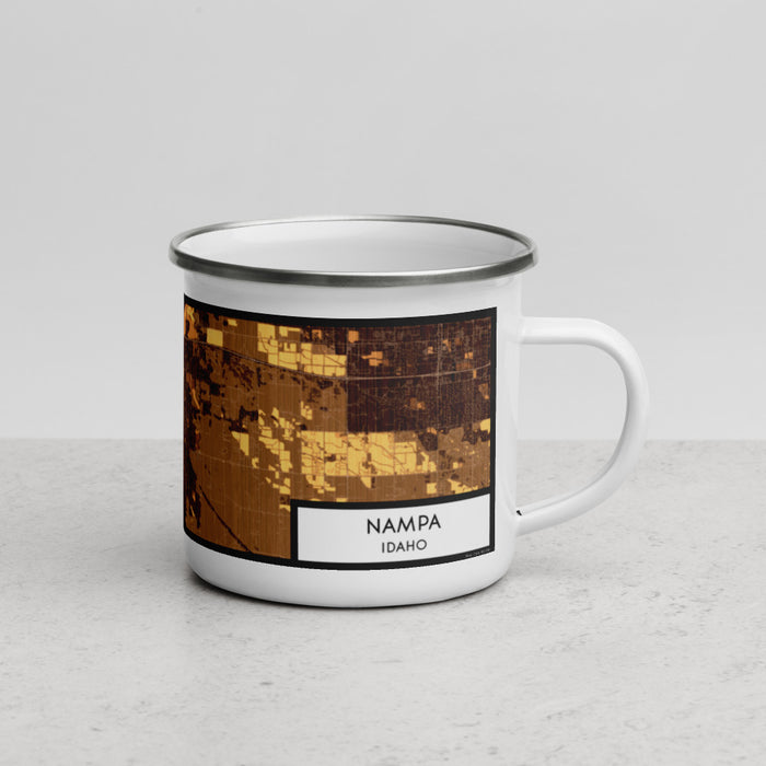 Right View Custom Nampa Idaho Map Enamel Mug in Ember