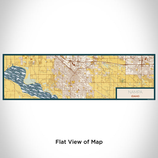 Flat View of Map Custom Nampa Idaho Map Enamel Mug in Woodblock
