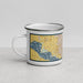 Left View Custom Nampa Idaho Map Enamel Mug in Woodblock