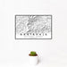 12x18 Nantahala National Forest Map Print Landscape Orientation in Classic Style With Small Cactus Plant in White Planter