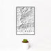 12x18 Nantahala National Forest Map Print Portrait Orientation in Classic Style With Small Cactus Plant in White Planter