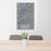 24x36 Nantahala National Forest Map Print Portrait Orientation in Afternoon Style Behind 2 Chairs Table and Potted Plant