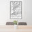 24x36 Nantahala National Forest Map Print Portrait Orientation in Classic Style Behind 2 Chairs Table and Potted Plant