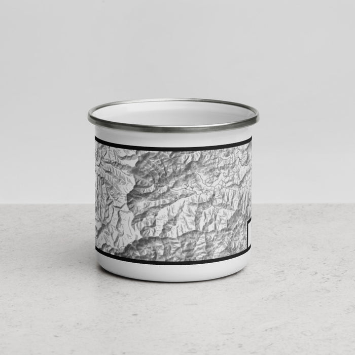 Front View Custom Nantahala National Forest Map Enamel Mug in Classic