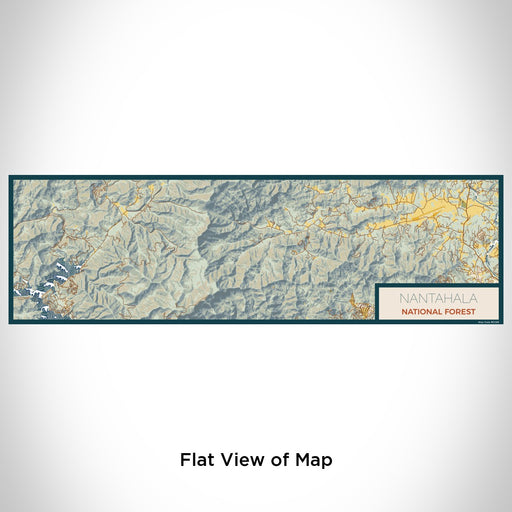 Flat View of Map Custom Nantahala National Forest Map Enamel Mug in Woodblock