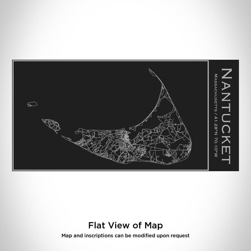Rendered View of Nantucket Massachusetts Map Engraving on 17oz Stainless Steel Insulated Cola Bottle in Black