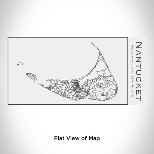 Rendered View of Nantucket Massachusetts Map Engraving on 17oz Stainless Steel Insulated Cola Bottle in White