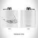 Rendered View of Nantucket Massachusetts Map Engraving on 6oz Stainless Steel Flask in White