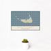 12x18 Nantucket Massachusetts Map Print Landscape Orientation in Woodblock Style With Small Cactus Plant in White Planter