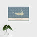 16x24 Nantucket Massachusetts Map Print Landscape Orientation in Woodblock Style With Tropical Plant Leaves in Water