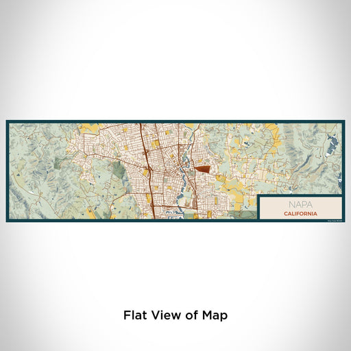 Flat View of Map Custom Napa California Map Enamel Mug in Woodblock