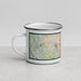 Left View Custom Napa California Map Enamel Mug in Woodblock