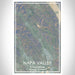 Napa Valley California Map Print Portrait Orientation in Afternoon Style With Shaded Background