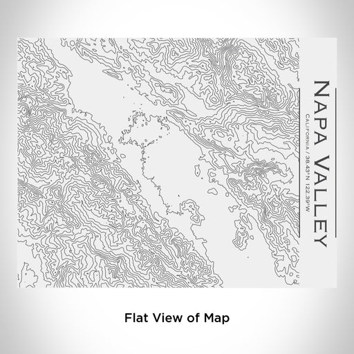 Rendered View of Napa Valley California Map Engraving on 20oz Stainless Steel Insulated Bottle with Bamboo Top in White