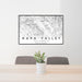 24x36 Napa Valley California Map Print Landscape Orientation in Classic Style Behind 2 Chairs Table and Potted Plant