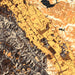 Napa Valley California Map Print in Ember Style Zoomed In Close Up Showing Details
