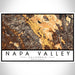 Napa Valley California Map Print Landscape Orientation in Ember Style With Shaded Background