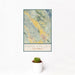 12x18 Napa Valley California Map Print Portrait Orientation in Woodblock Style With Small Cactus Plant in White Planter
