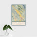 16x24 Napa Valley California Map Print Portrait Orientation in Woodblock Style With Tropical Plant Leaves in Water
