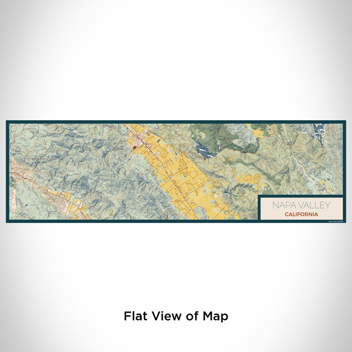 Flat View of Map Custom Napa Valley California Map Enamel Mug in Woodblock