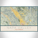 Napa Valley California Map Print Landscape Orientation in Woodblock Style With Shaded Background