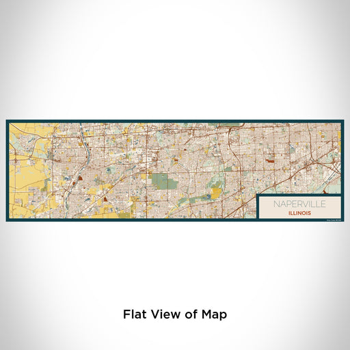 Flat View of Map Custom Naperville Illinois Map Enamel Mug in Woodblock