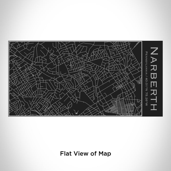 Rendered View of Narberth Pennsylvania Map Engraving on 17oz Stainless Steel Insulated Cola Bottle in Black