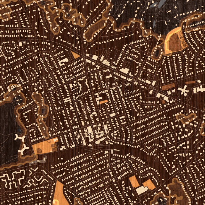 Narberth Pennsylvania Map Print in Ember Style Zoomed In Close Up Showing Details