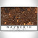 Narberth Pennsylvania Map Print Landscape Orientation in Ember Style With Shaded Background