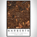 Narberth Pennsylvania Map Print Portrait Orientation in Ember Style With Shaded Background