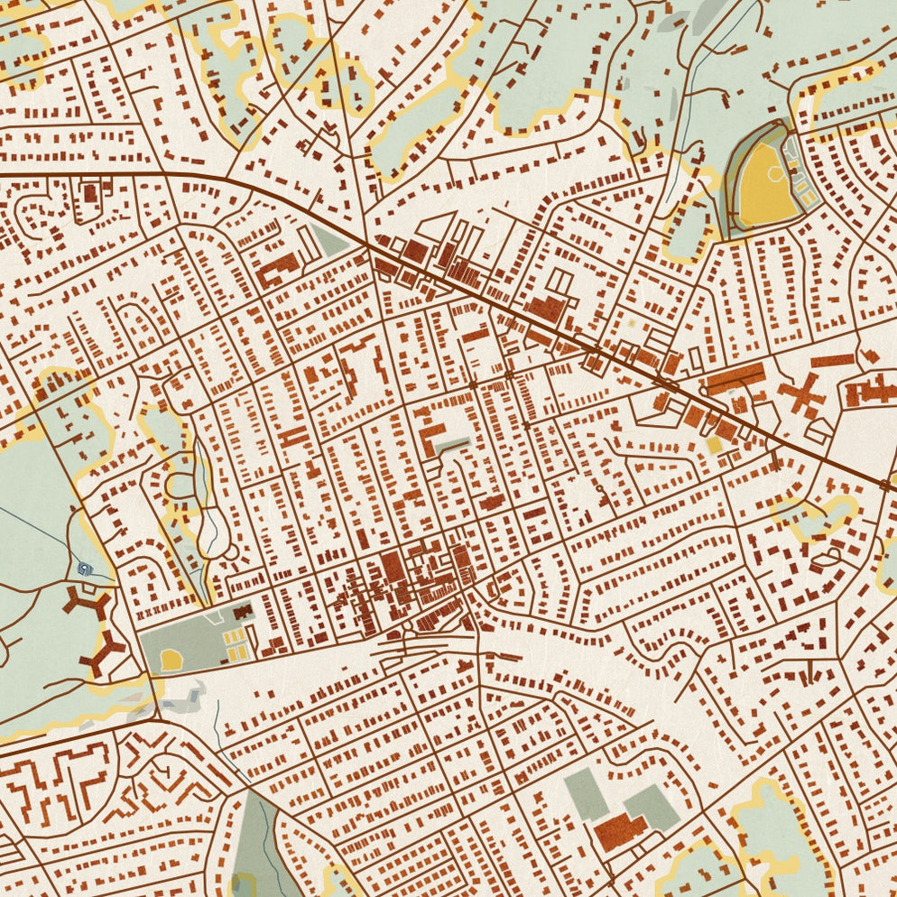 Narberth - Pennsylvania Map Print in Woodblock — JACE Maps