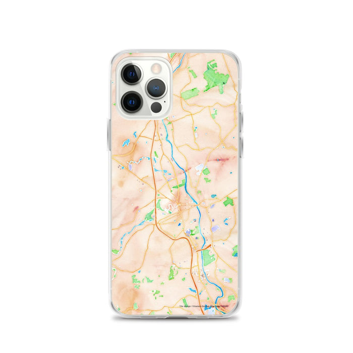 Custom Nashua New Hampshire Map iPhone 12 Pro Phone Case in Watercolor