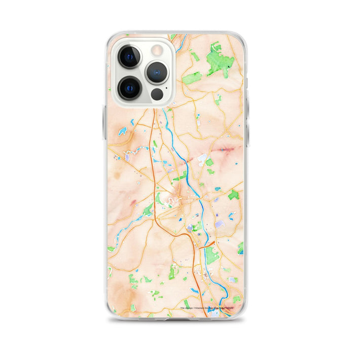 Custom Nashua New Hampshire Map iPhone 12 Pro Max Phone Case in Watercolor