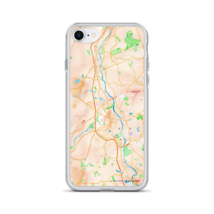 Custom Nashua New Hampshire Map iPhone SE Phone Case in Watercolor
