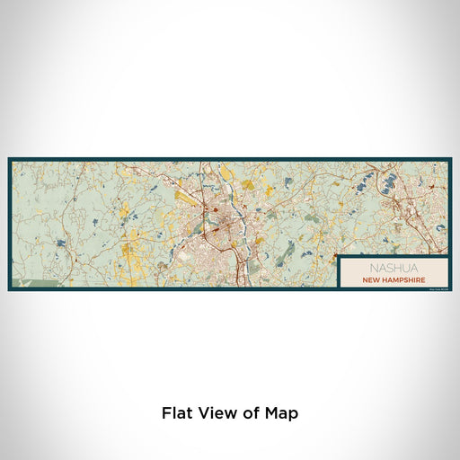 Flat View of Map Custom Nashua New Hampshire Map Enamel Mug in Woodblock