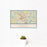 12x18 Nashua New Hampshire Map Print Landscape Orientation in Woodblock Style With Small Cactus Plant in White Planter