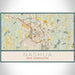 Nashua New Hampshire Map Print Landscape Orientation in Woodblock Style With Shaded Background