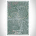 Nashville Tennessee Map Print Portrait Orientation in Afternoon Style With Shaded Background