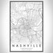 Nashville Tennessee Map Print Portrait Orientation in Classic Style With Shaded Background