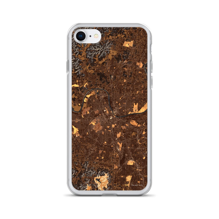 Custom Nashville Tennessee Map iPhone SE Phone Case in Ember