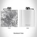 Rendered View of Nashville Tennessee Map Engraving on 6oz Stainless Steel Flask in White