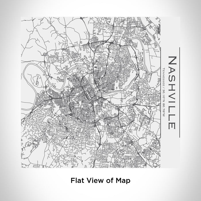 Rendered View of Nashville Tennessee Map Engraving on 17oz Stainless Steel Insulated Tumbler in White