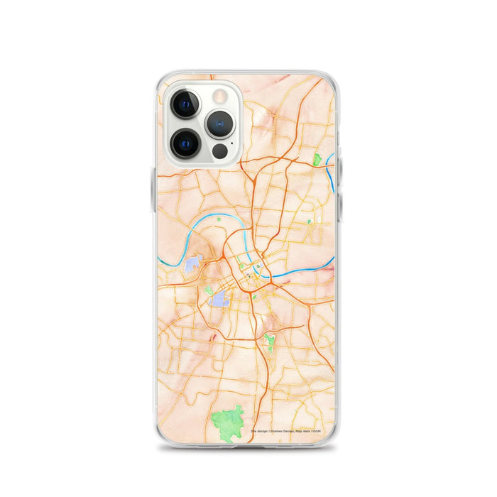 Custom Nashville Tennessee Map iPhone 12 Pro Phone Case in Watercolor