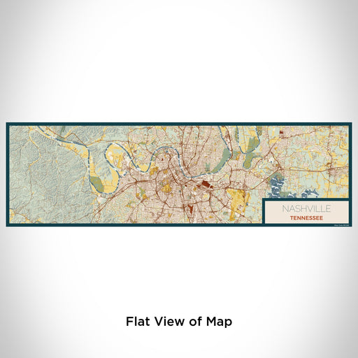 Flat View of Map Custom Nashville Tennessee Map Enamel Mug in Woodblock